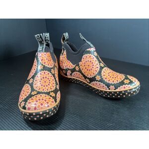 Bogs Kids Mattie Dahlia Garden Shoes Ankle Pull On Pink Orange Rain Boots Sz 2